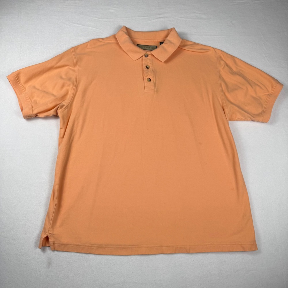 Naturalife Polo Shirt XXL Orange Short Sleeve Cotton Pique Minimalist Preppy